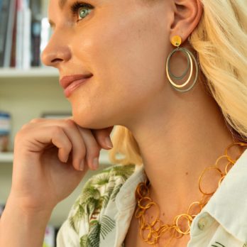 Collier en argent doré, bijoux de créateur