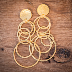 Boucles d'oreille en argent doré, bijoux de créateur