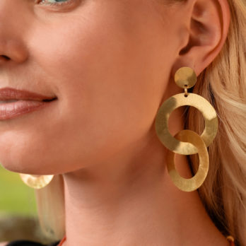 Boucles d'oreille en argent doré, bijoux de créateur