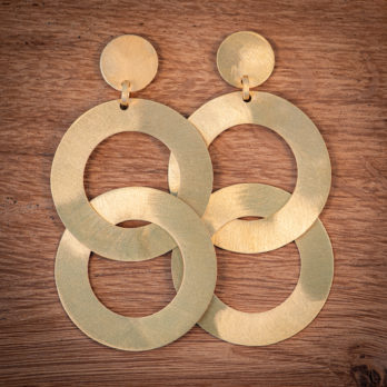 Boucles d'oreille en argent doré, bijoux de créateur