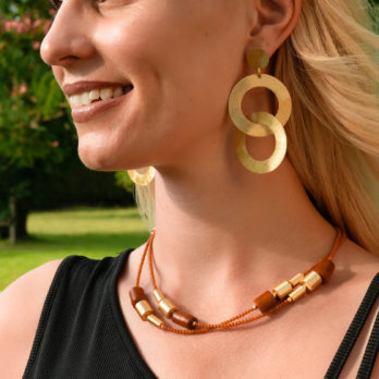 Boucles d'oreille en argent doré, bijoux de créateur