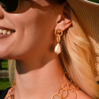 Collier en argent doré, bijoux de créateur